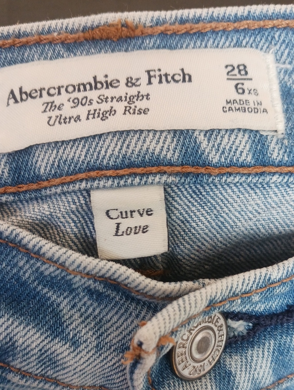 Abercrombie & Fitch Light Blue High Rise Straight Jeans